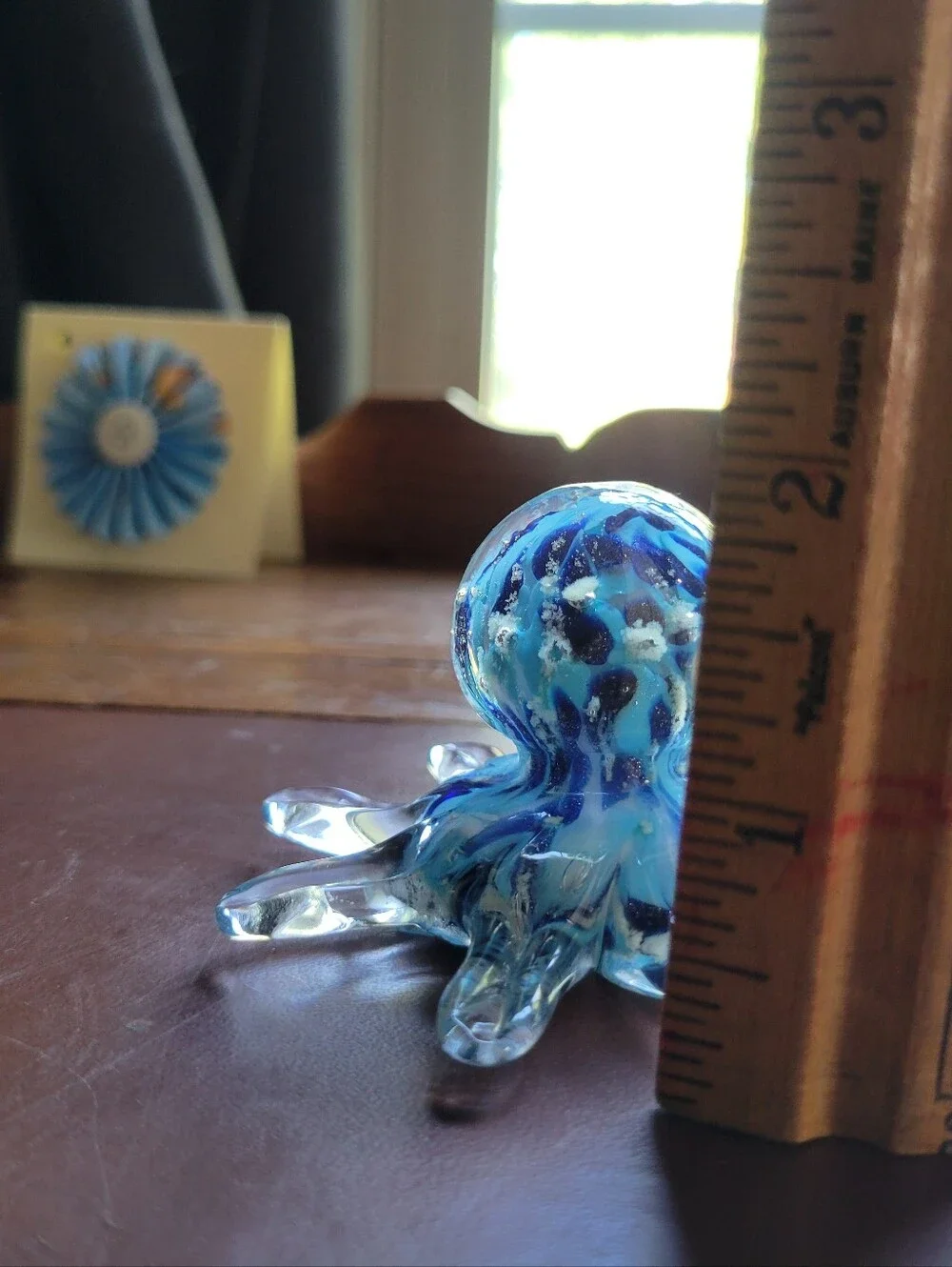 Dynasty Gallery Blue Art Glass Octopus Paperweight Figurine